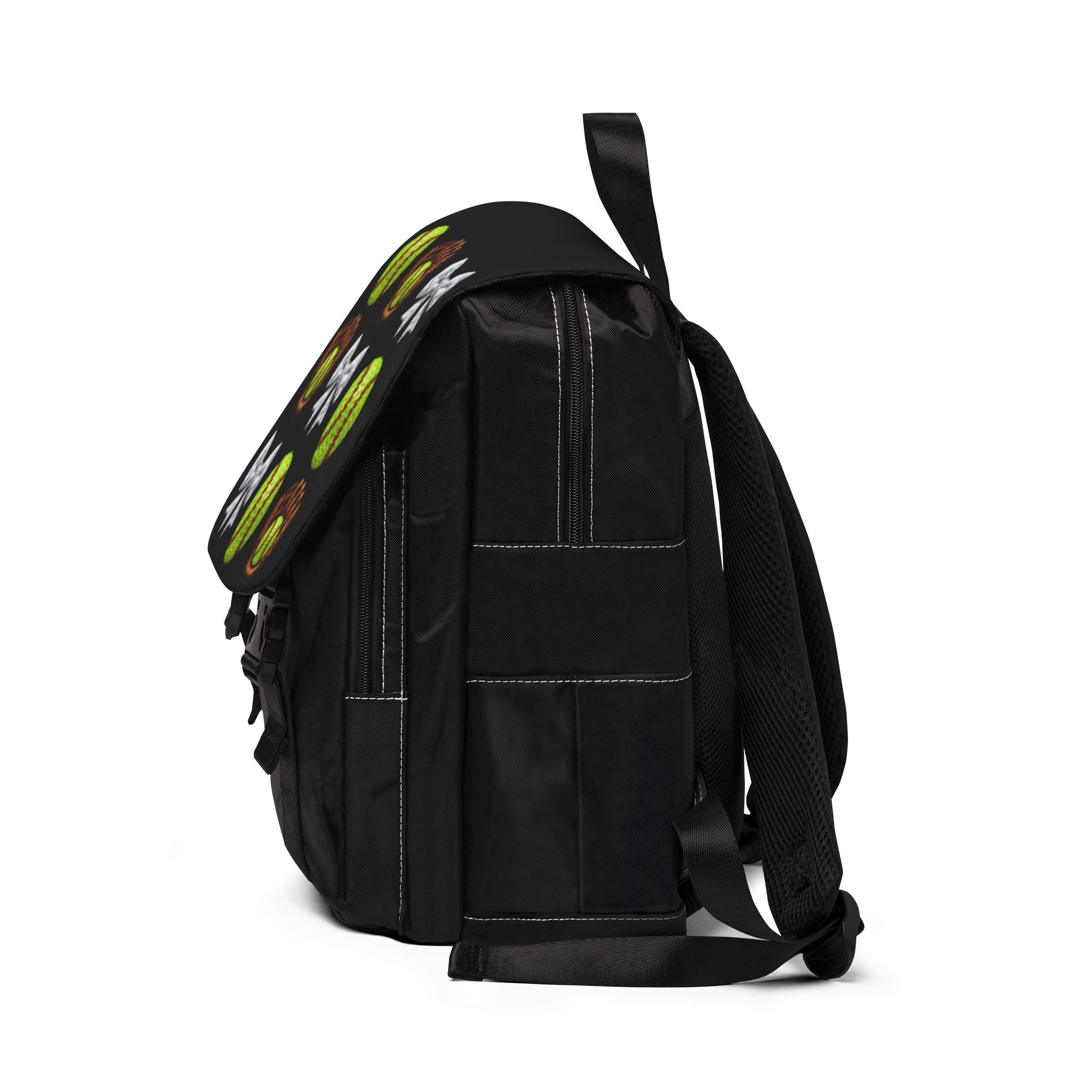 Softball, Gloves & Silver Bows Shoulder Backpack