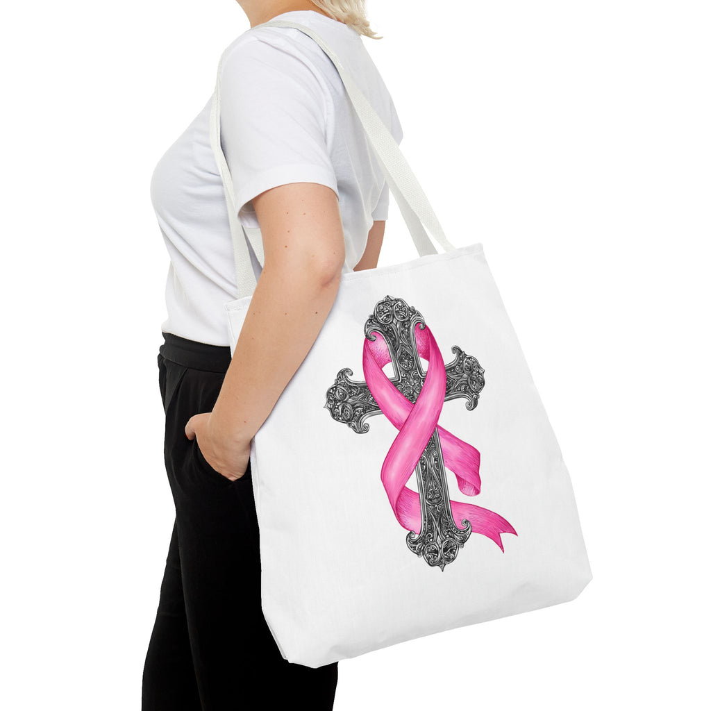 Breast Cancer Awareness Cross Tote Bag