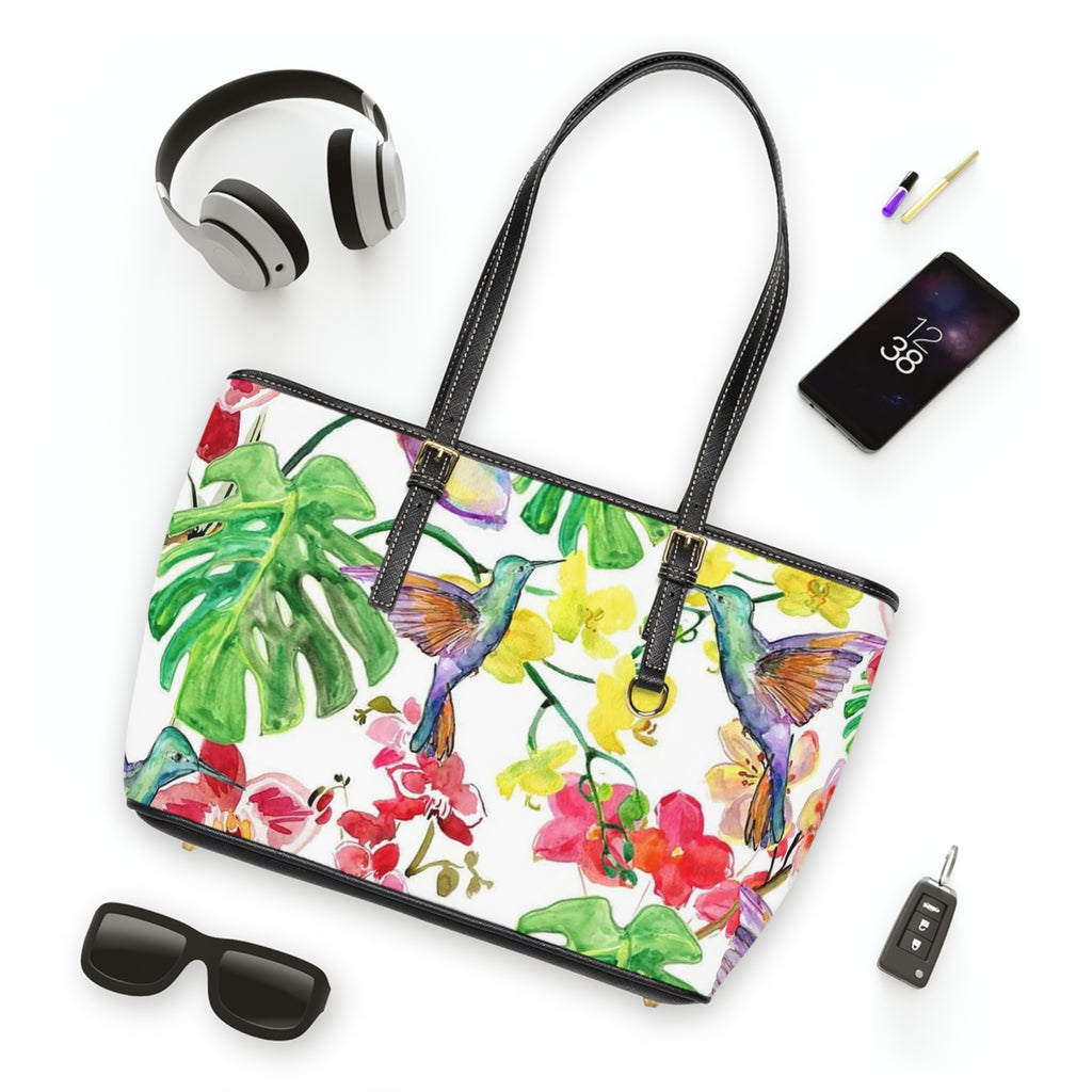 Watercolor Hummingbirds Shoulder Tote