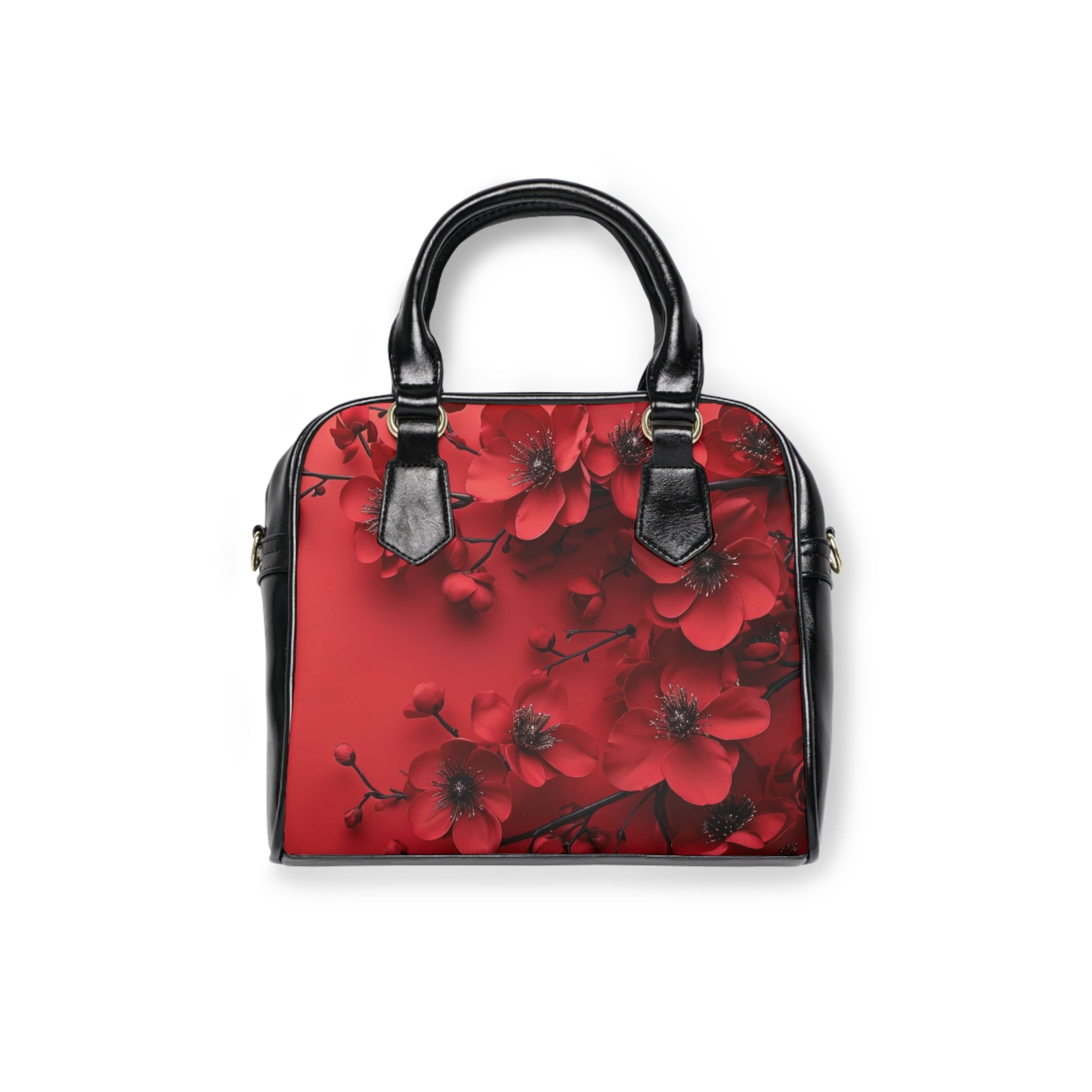 Red Blossom Shoulder Handbag