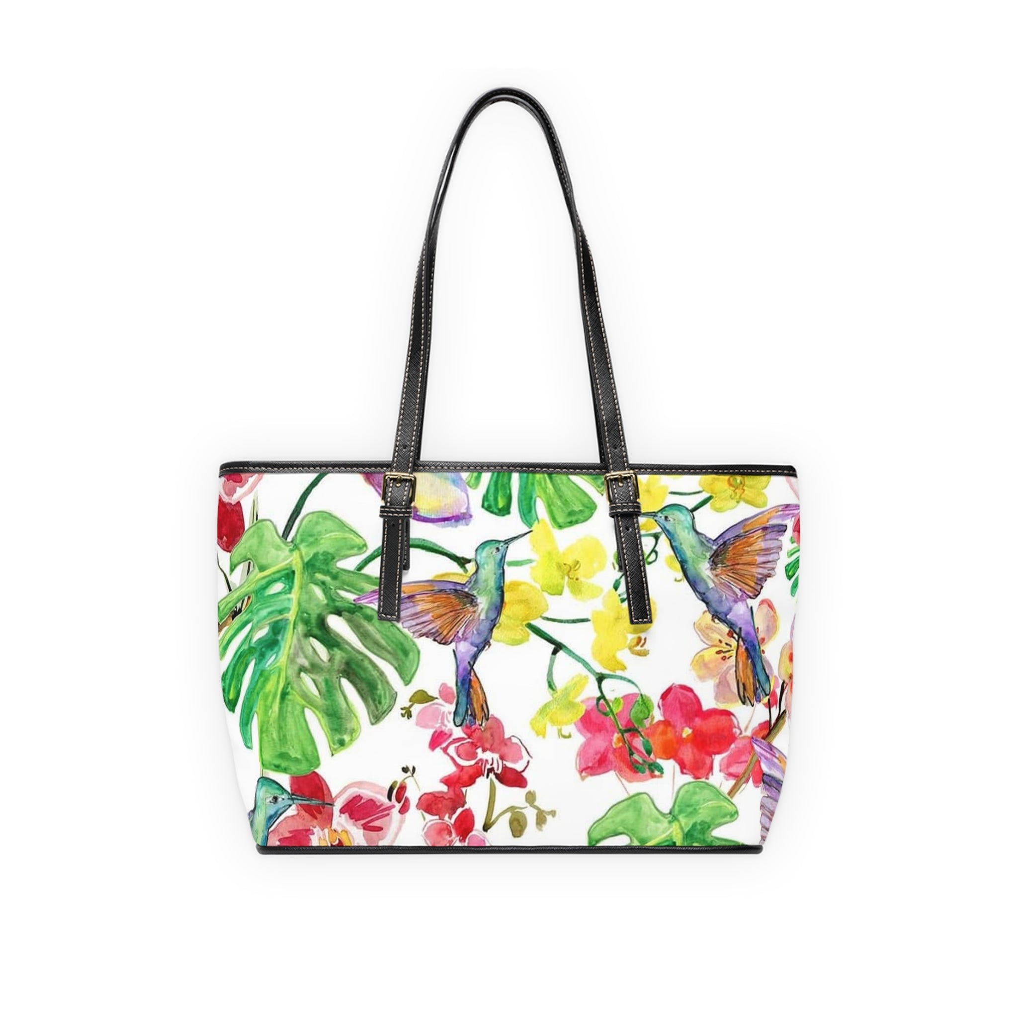 Watercolor Hummingbirds Shoulder Tote