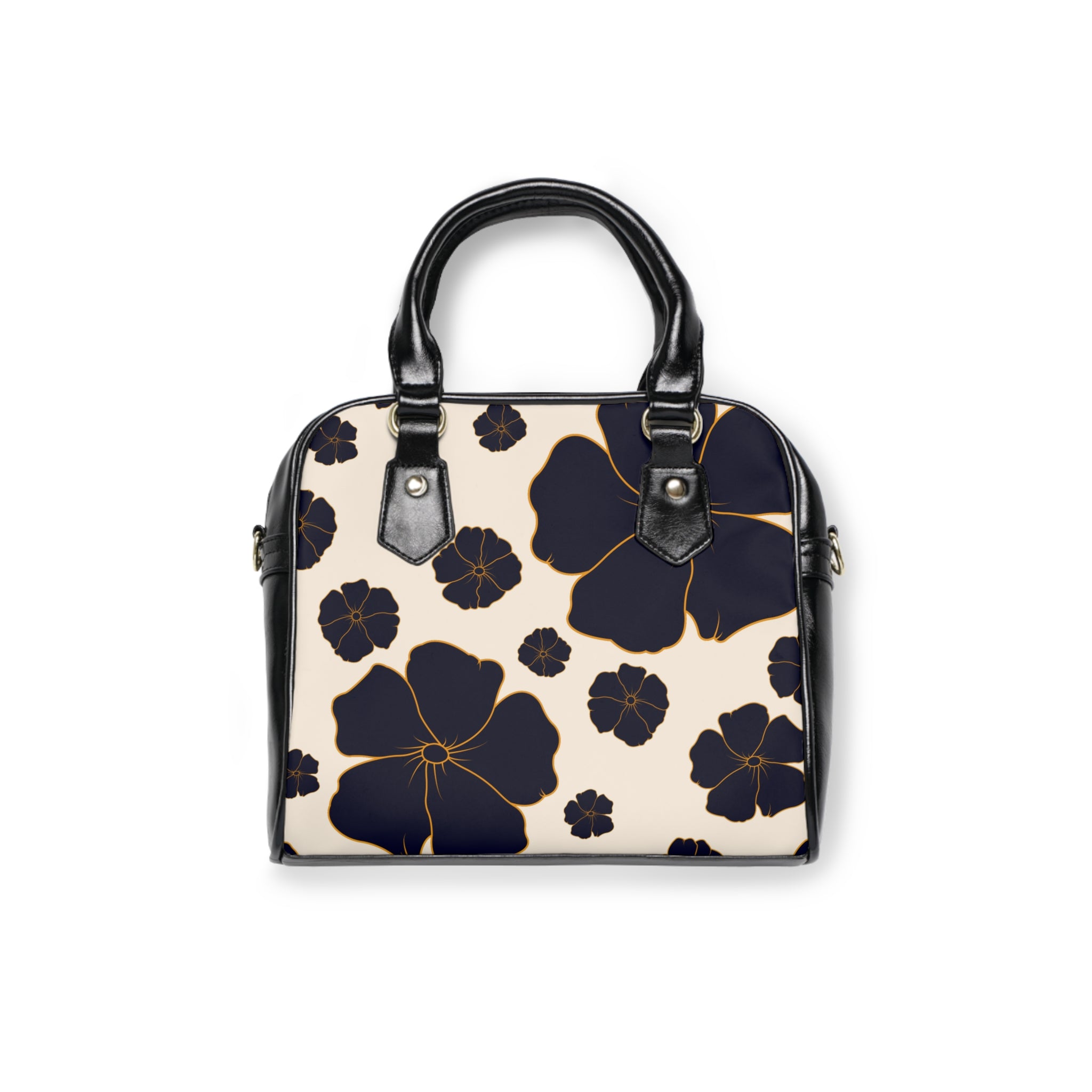 Navy & Gold Poppy Handbag