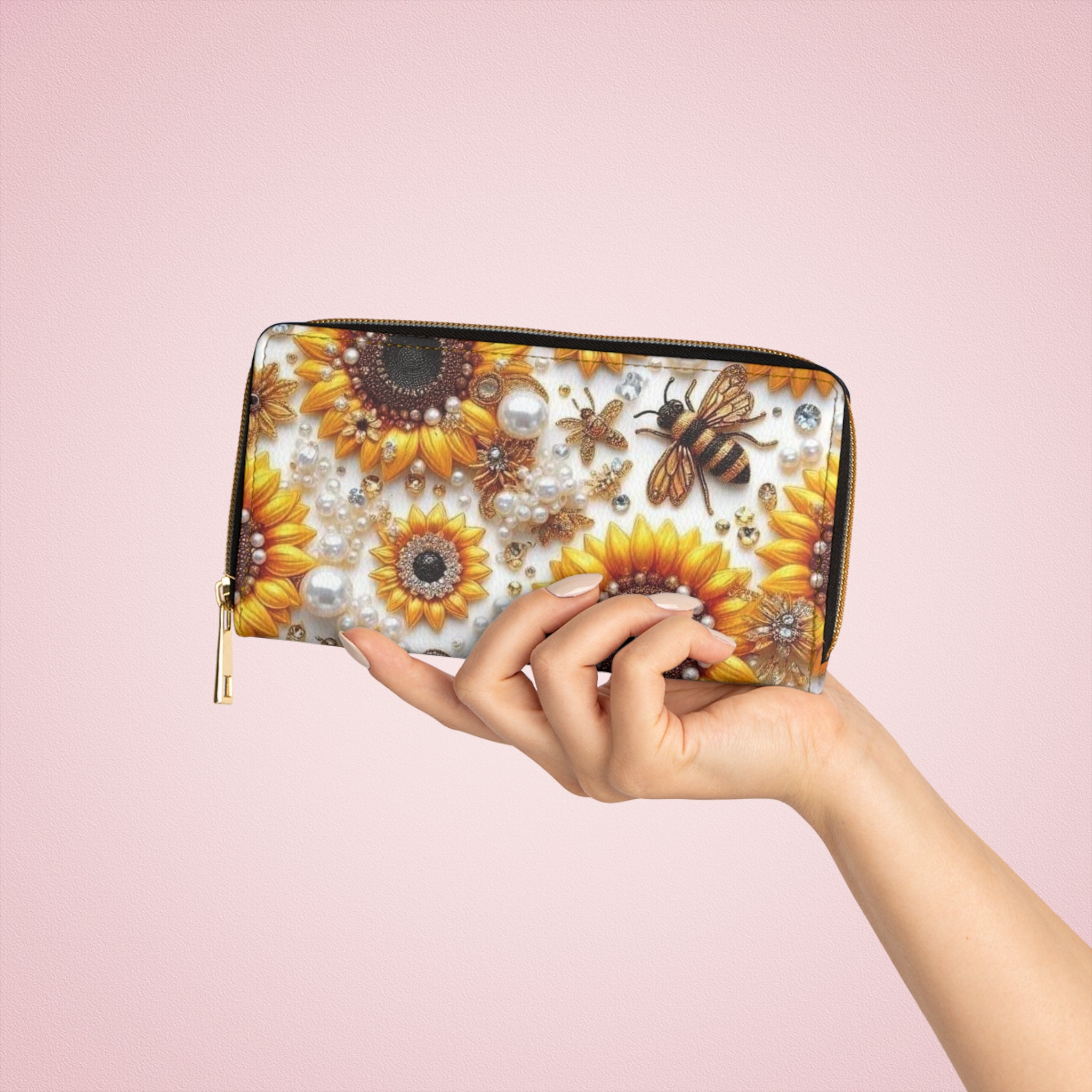 Sunflower and Bee Wallet