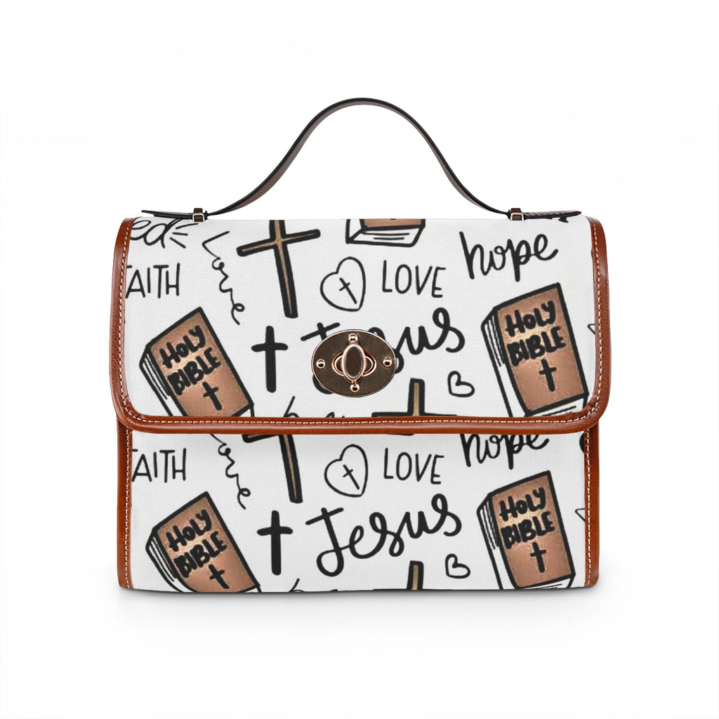 'Love Jesus' Pattern Cross & Bible Purse