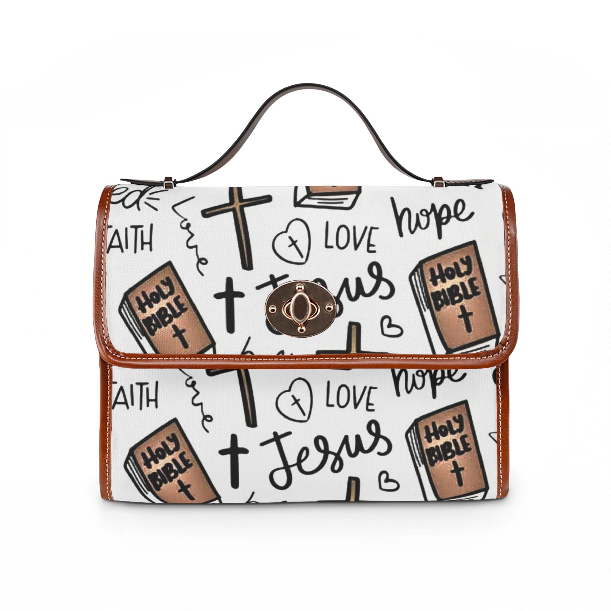 'Love Jesus' Pattern Cross & Bible Purse