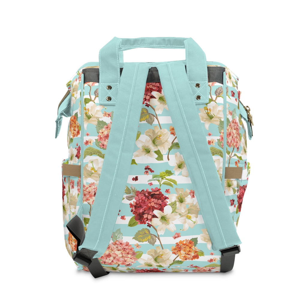 Floral Stripe Diaper Backpack