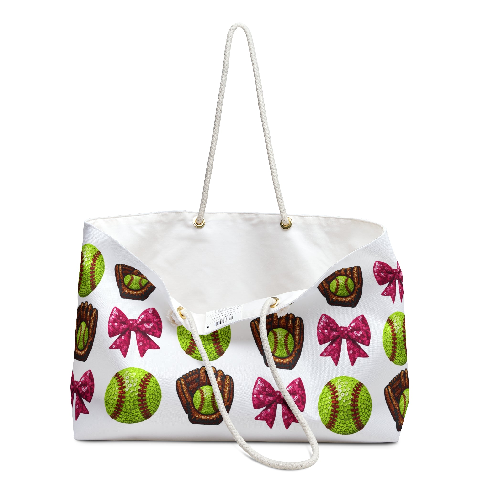Softball & Pink Bows Weekender Bag