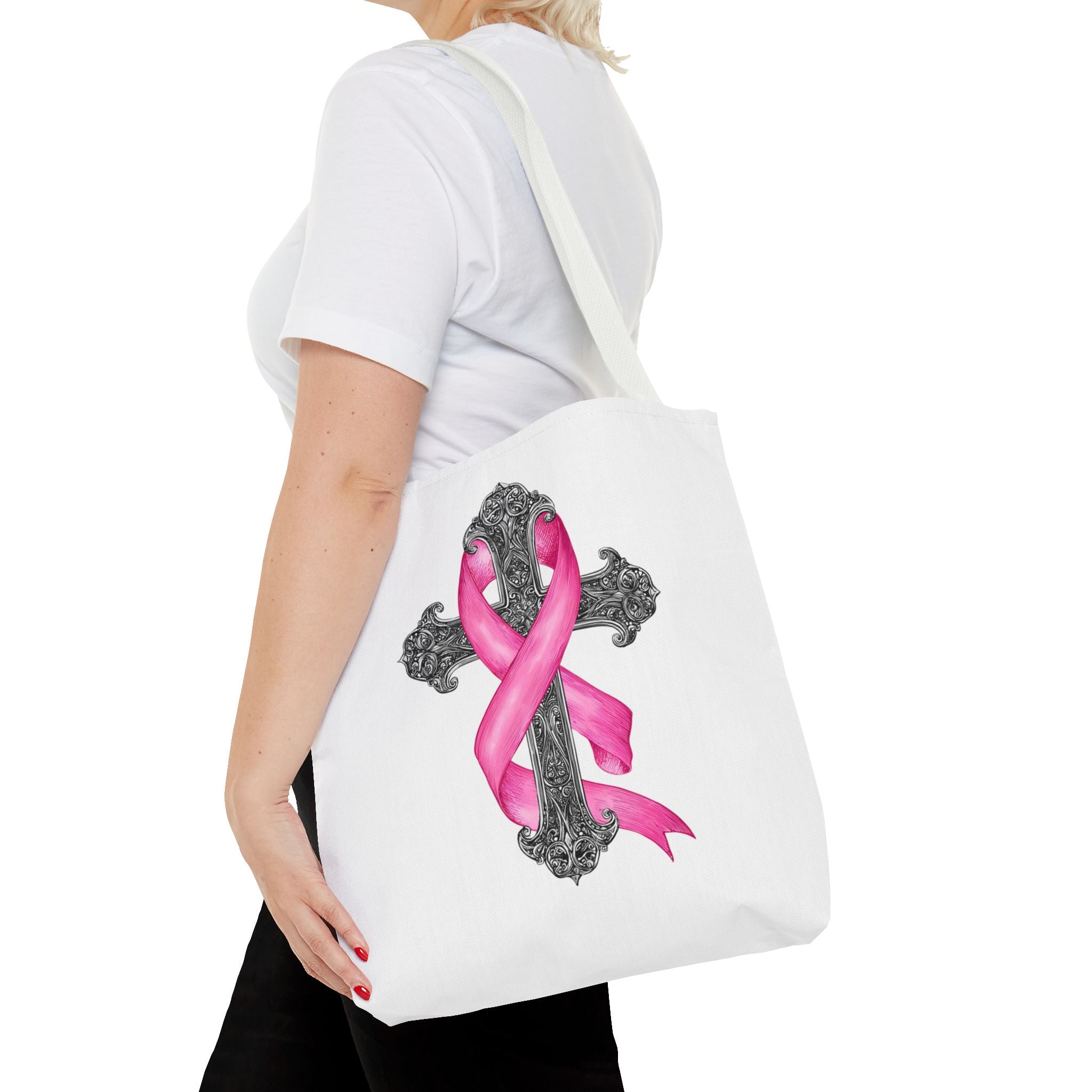 Breast Cancer Awareness Cross Tote Bag