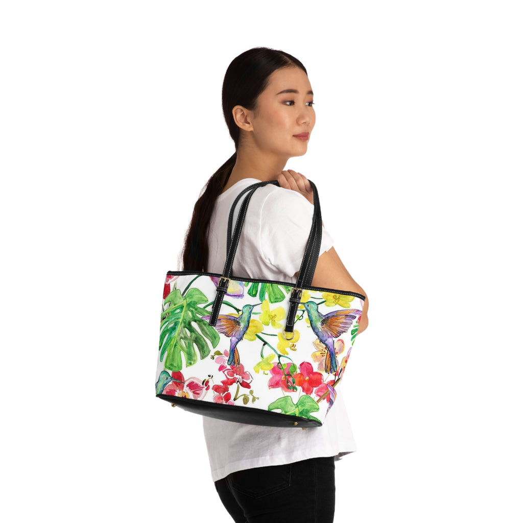 Watercolor Hummingbirds Shoulder Tote