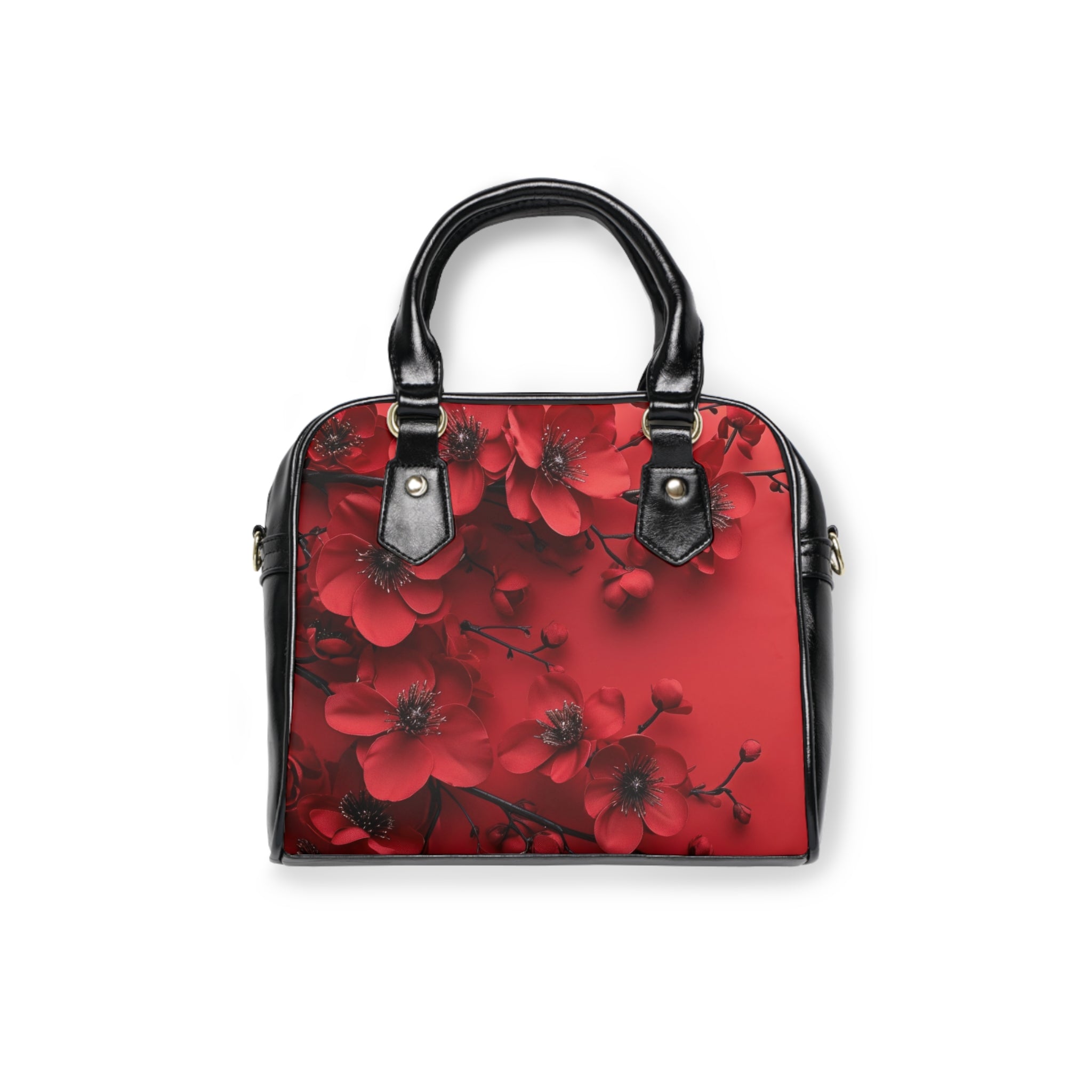 Red Blossom Shoulder Handbag