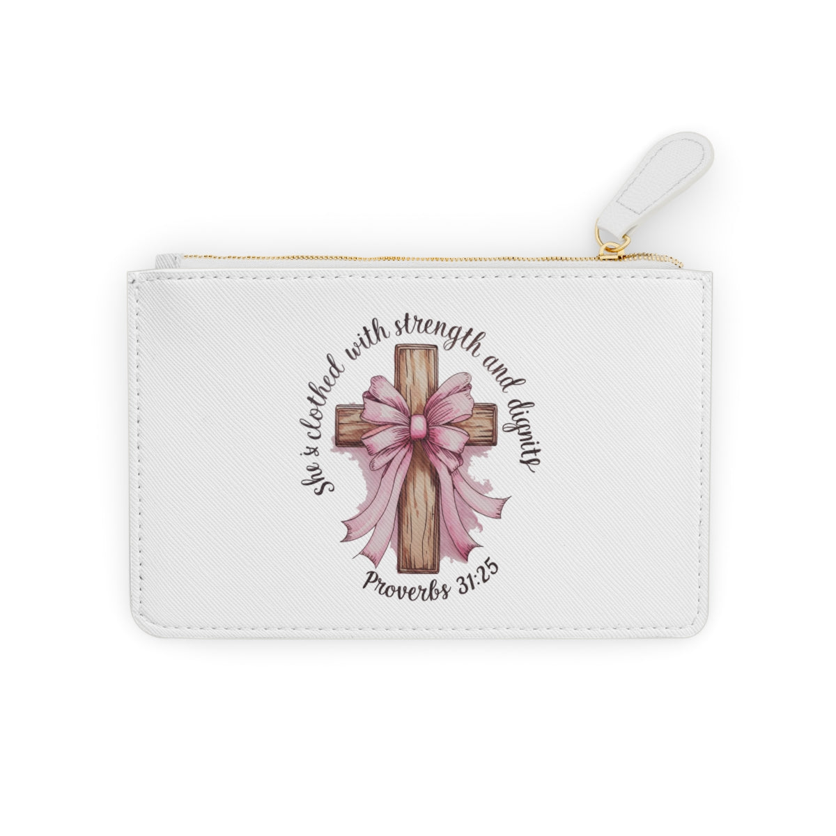 “She Is Clothed” Mini Clutch