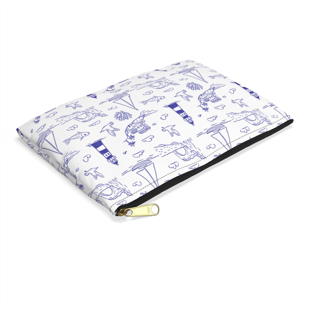 Nautical Whale & Lighthouse Accessory Pouch
