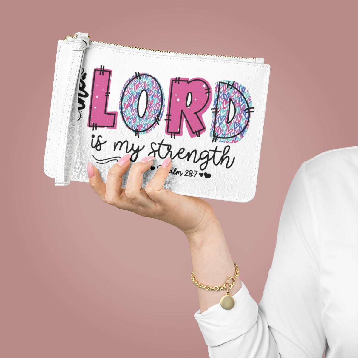 The Lord Is My Strength Clutch Bag