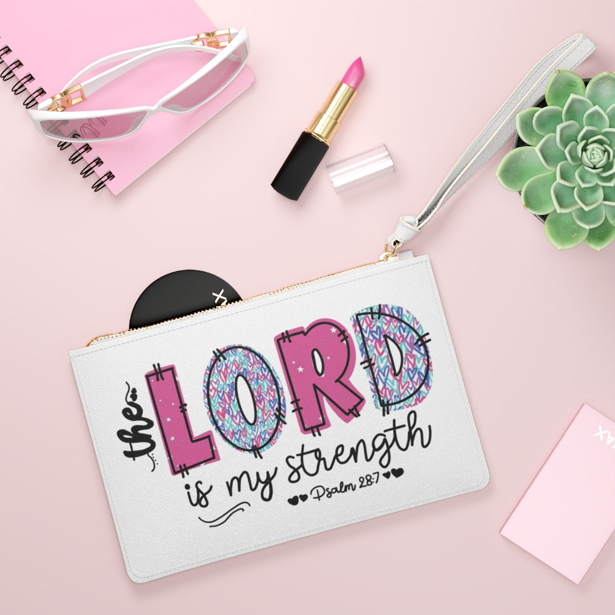 The Lord Is My Strength Clutch Bag