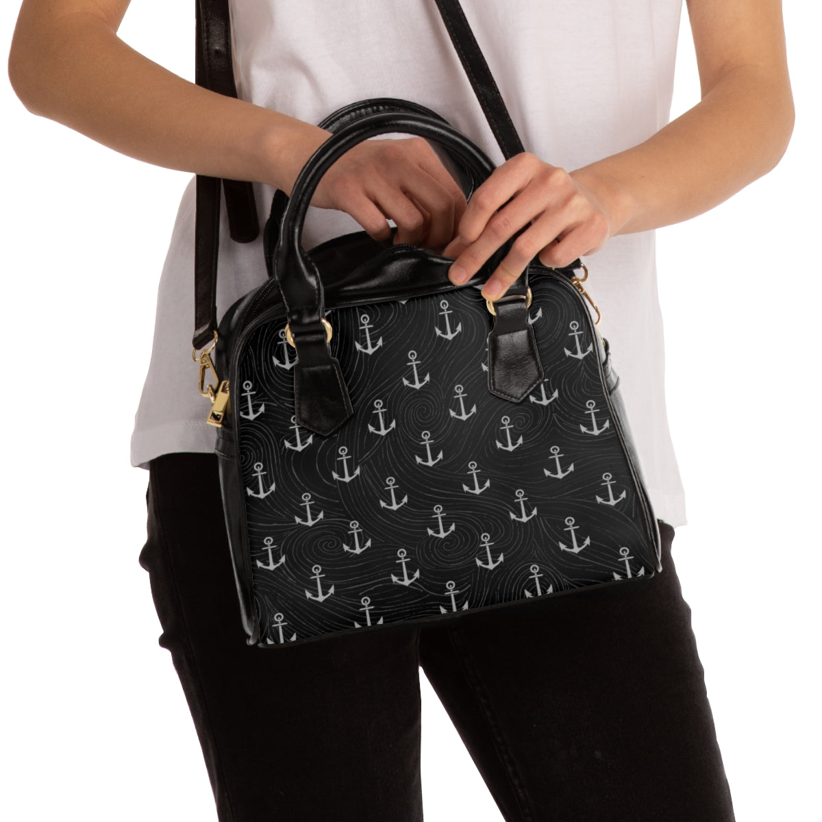 Nautical Black Handbag