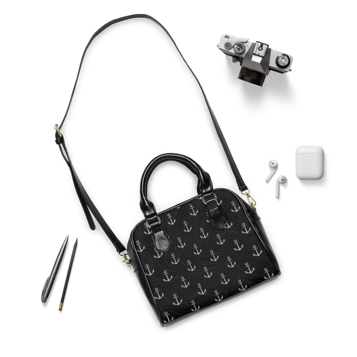 Nautical Black Handbag
