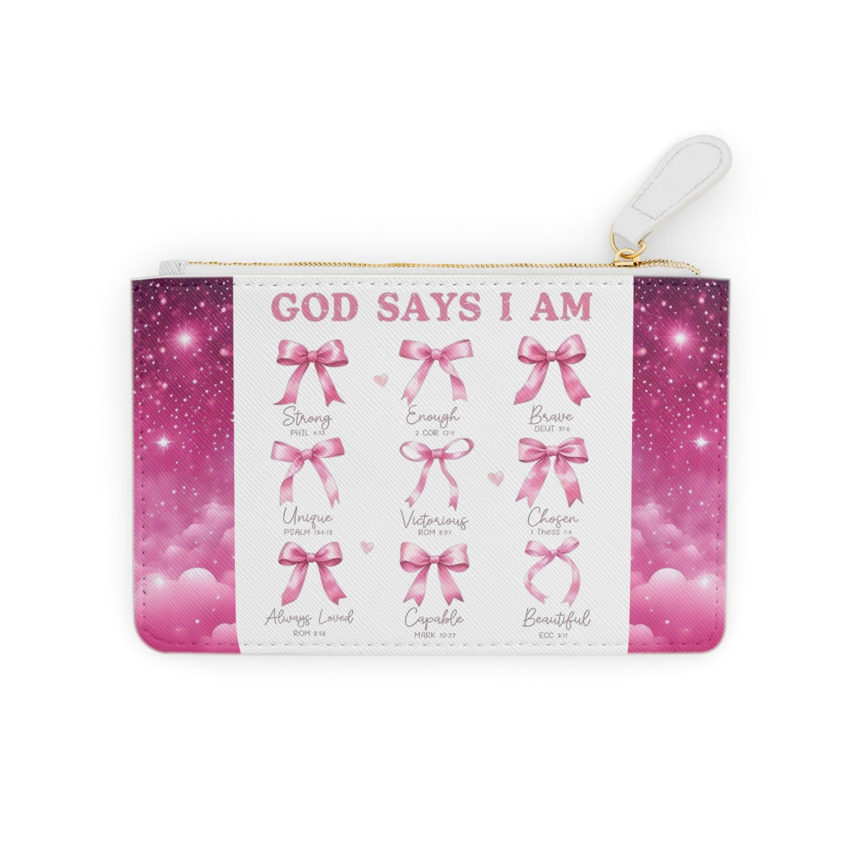"God Says I Am" Pink Mini Clutch