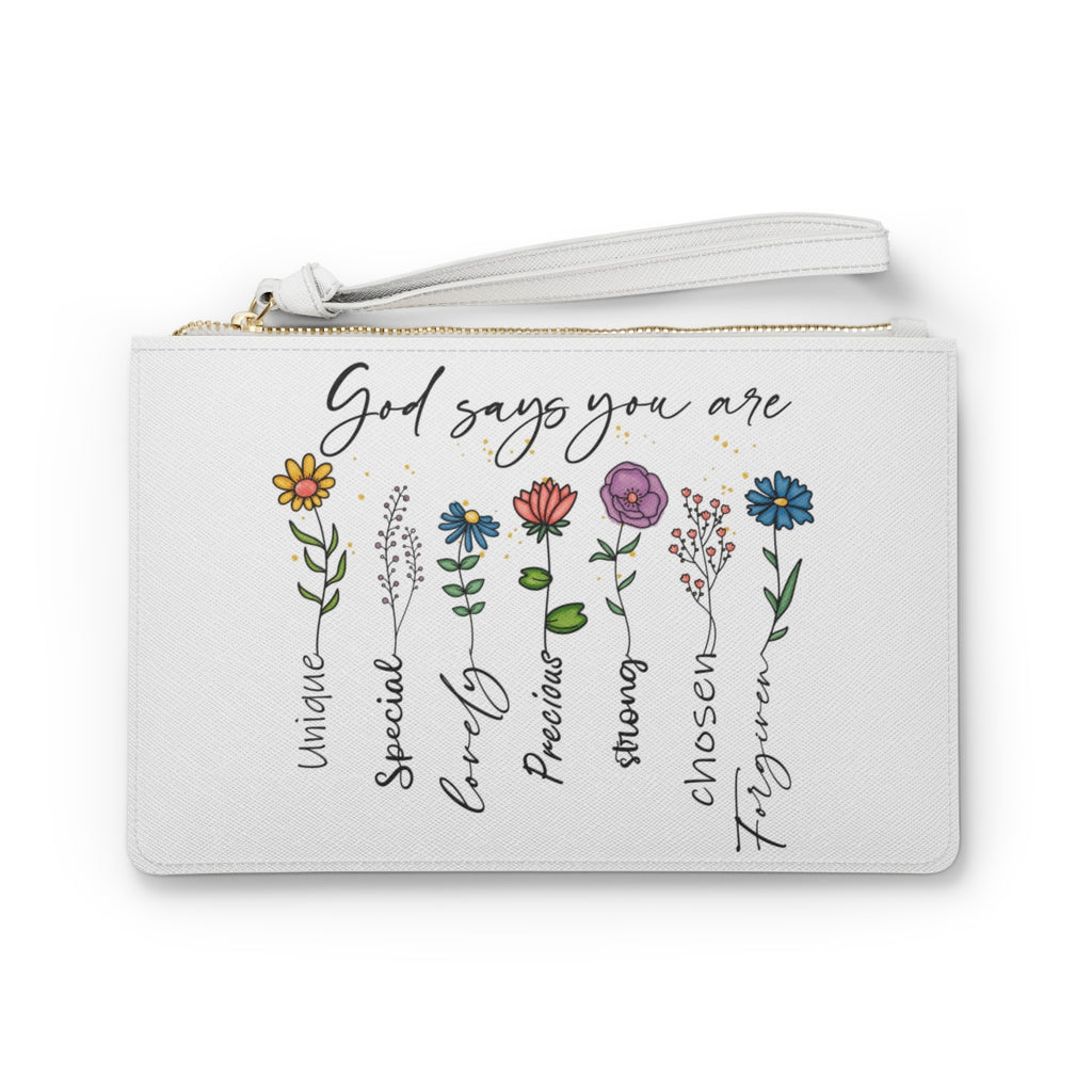 "God Says You Are" Inspirational Clutch Bag