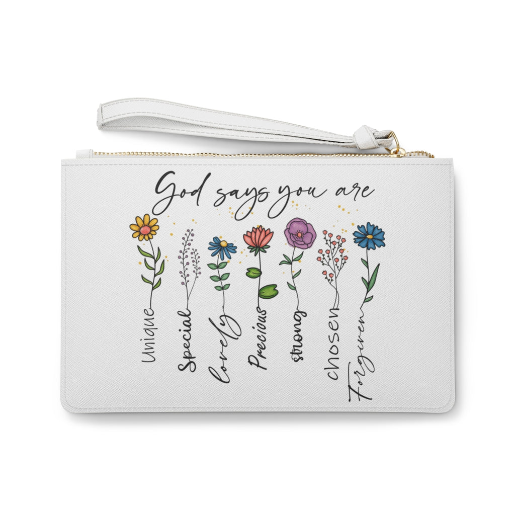 "God Says You Are" Inspirational Clutch Bag