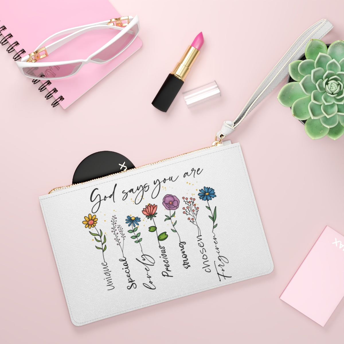 "God Says You Are" Inspirational Clutch Bag
