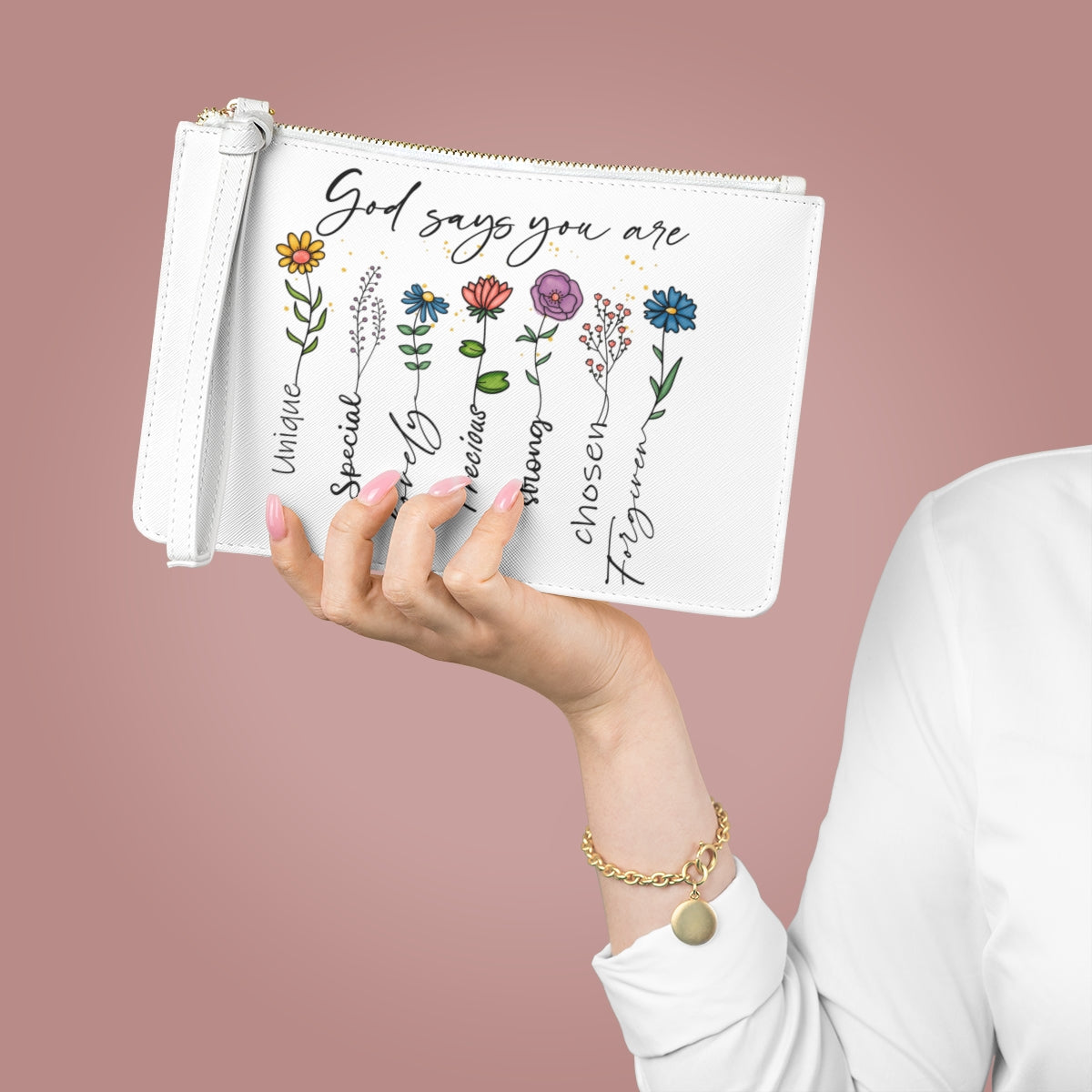 "God Says You Are" Inspirational Clutch Bag