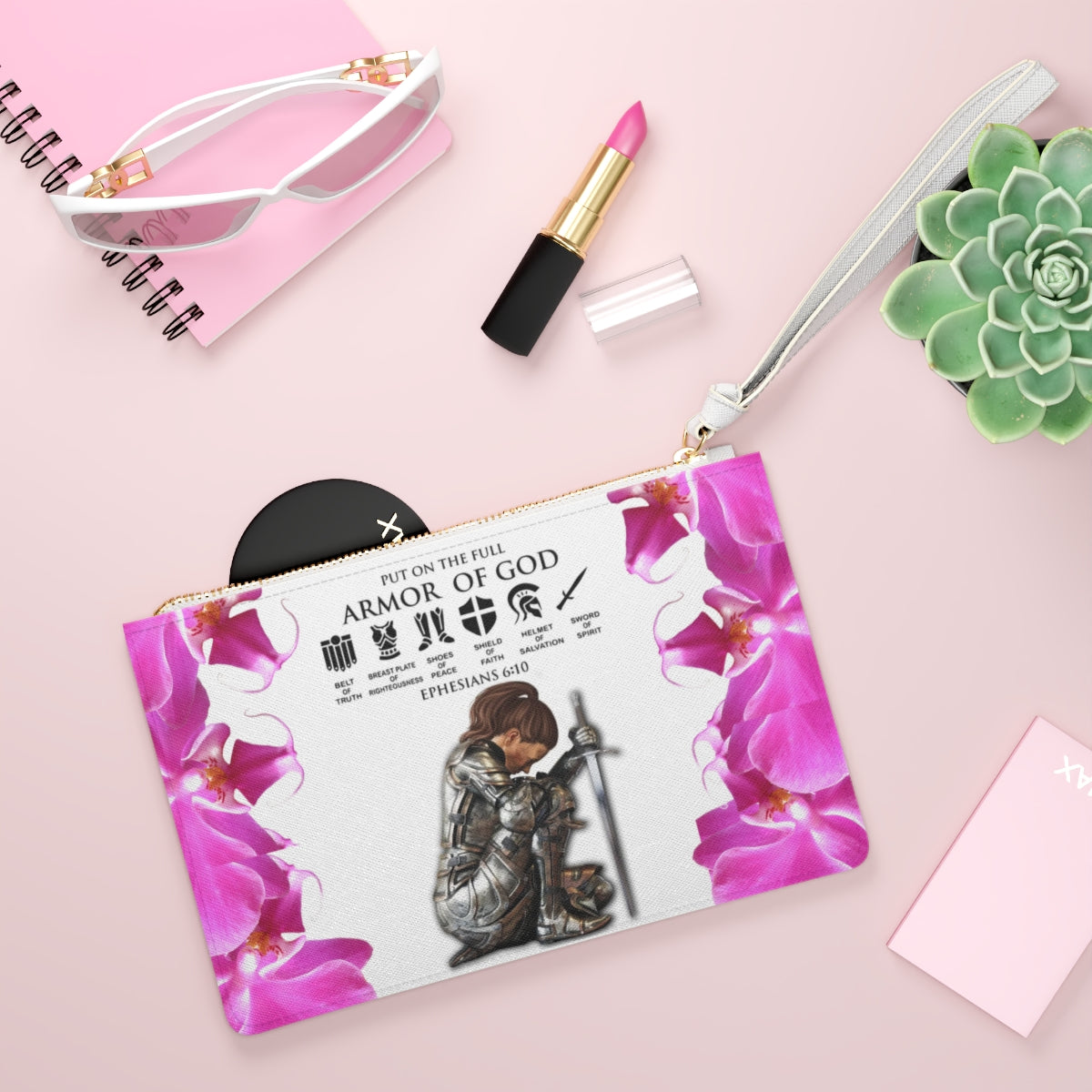 "Armor of God" Floral Clutch Bag