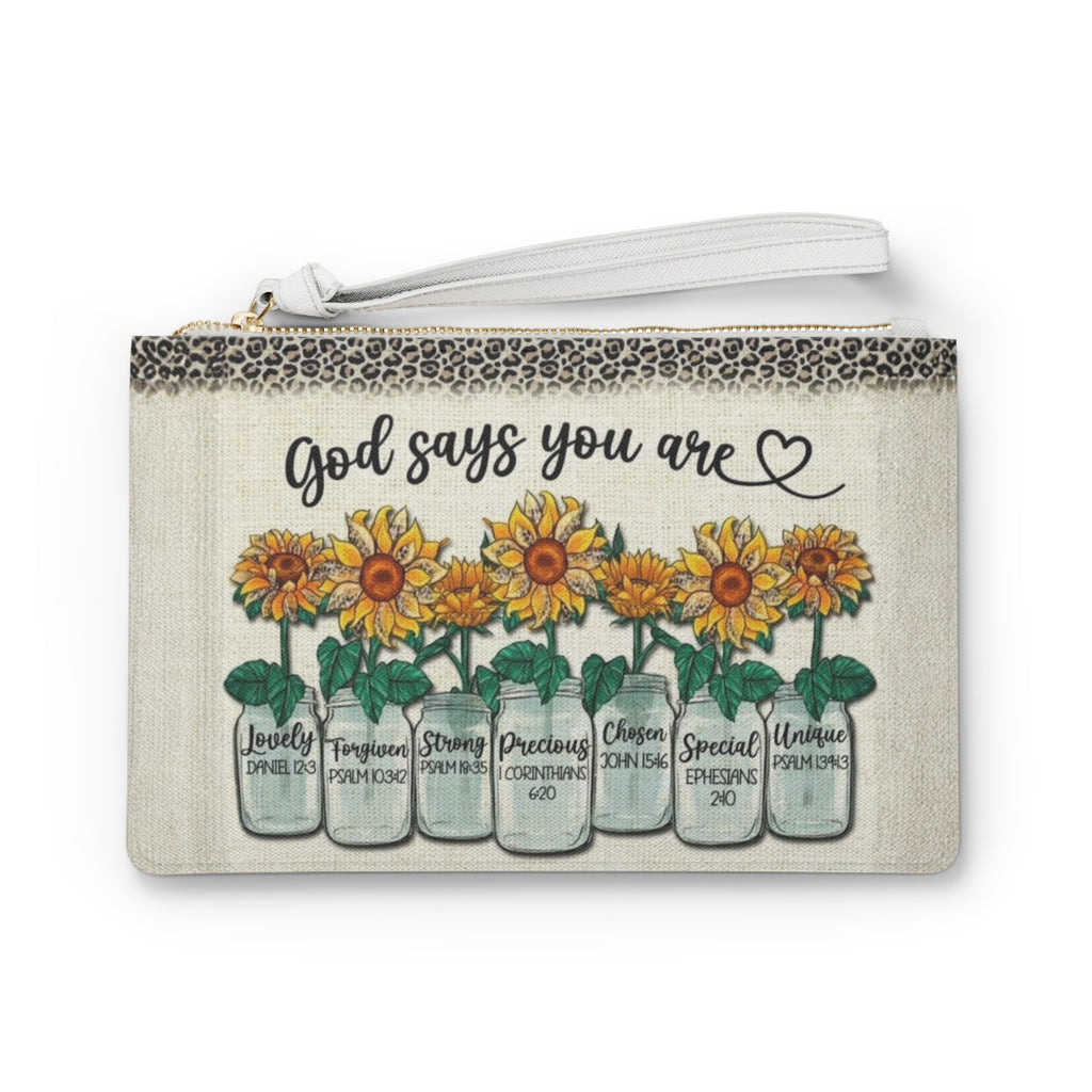 "God Says You Are" Sunflower Clutch