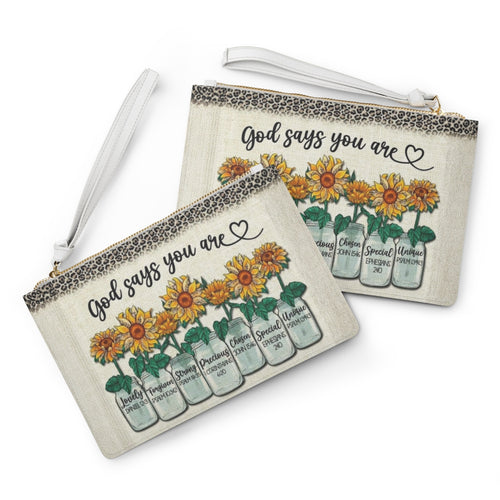 "God Says You Are" Sunflower Clutch