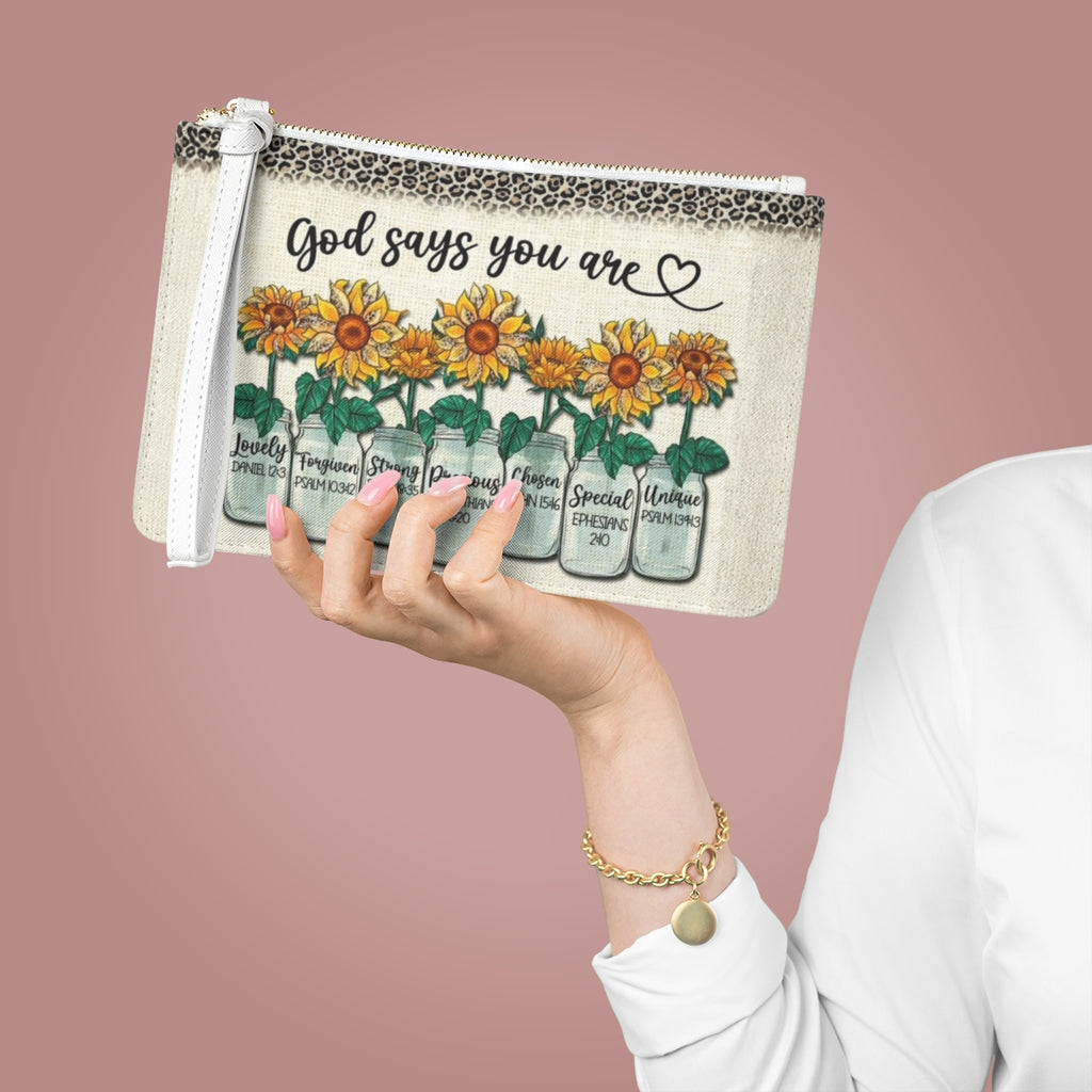 "God Says You Are" Sunflower Clutch