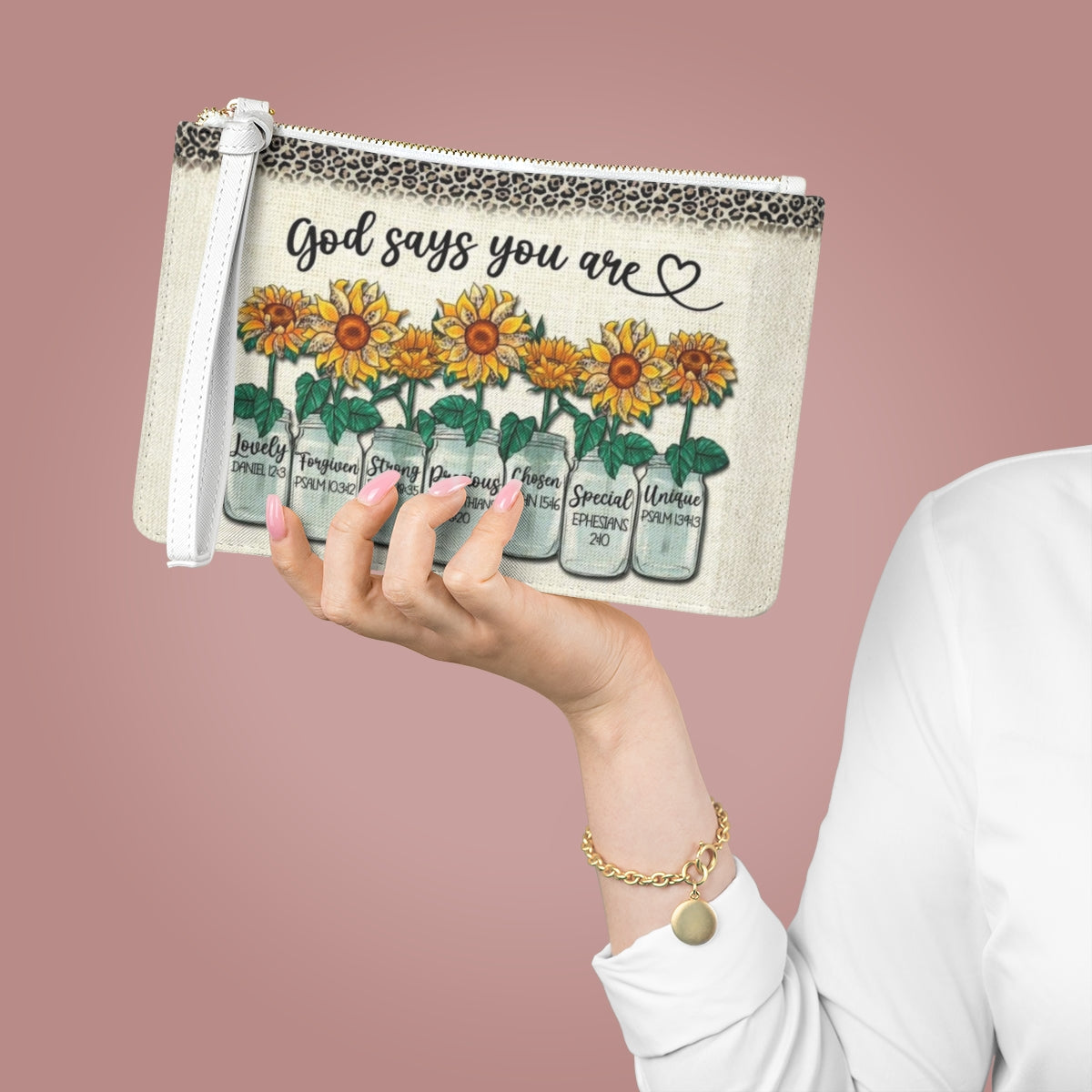 "God Says You Are" Sunflower Clutch