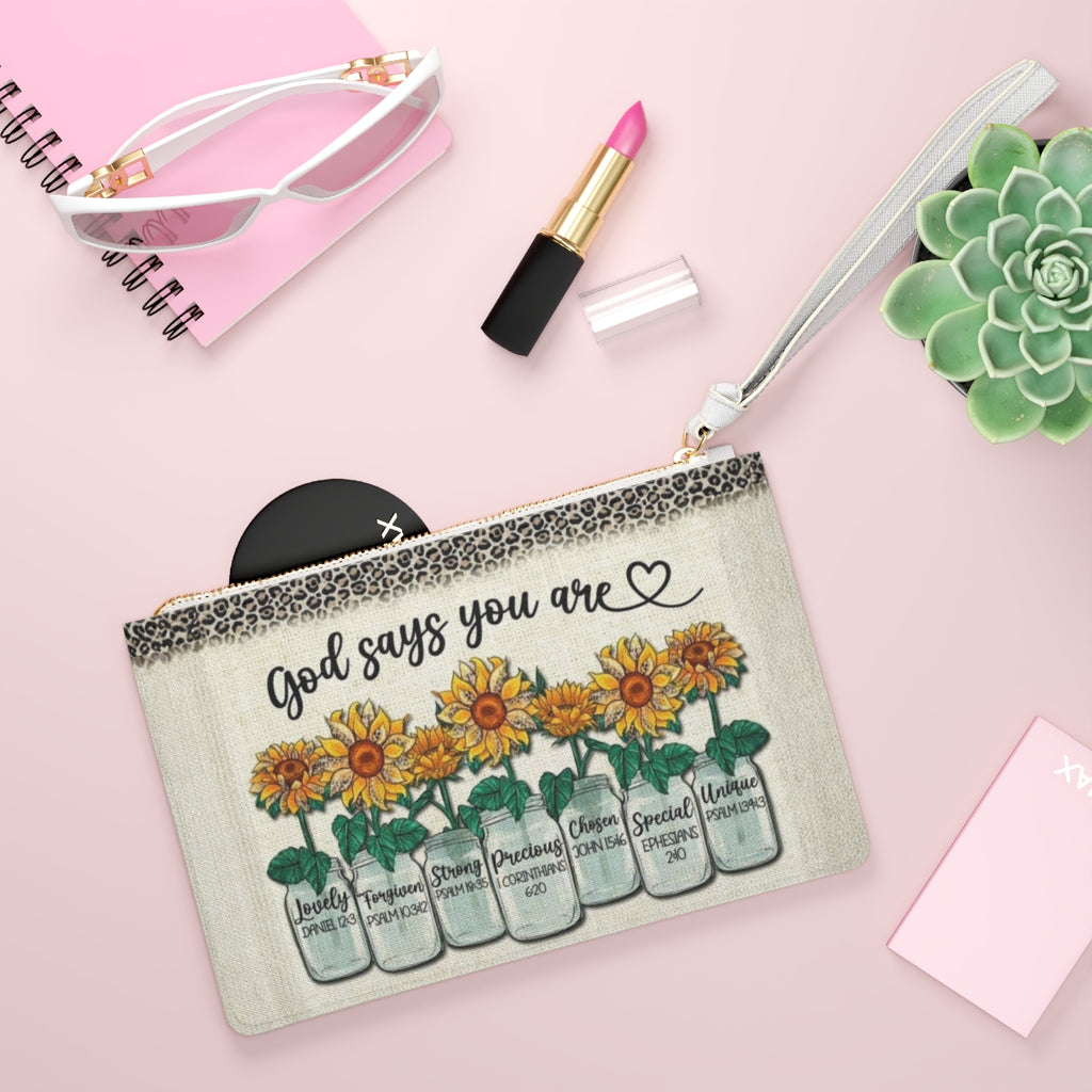 "God Says You Are" Sunflower Clutch