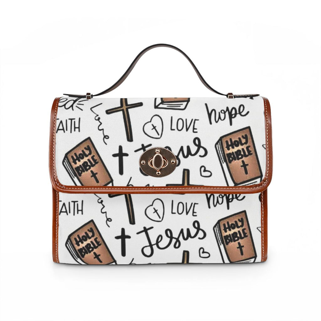 'Love Jesus' Pattern Cross & Bible Purse