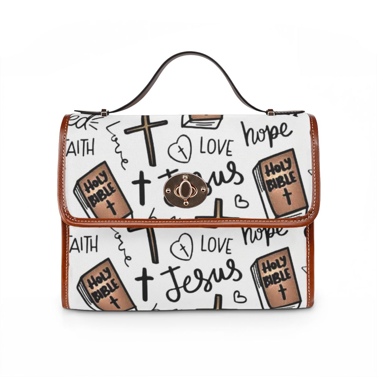 'Love Jesus' Pattern Cross & Bible Purse