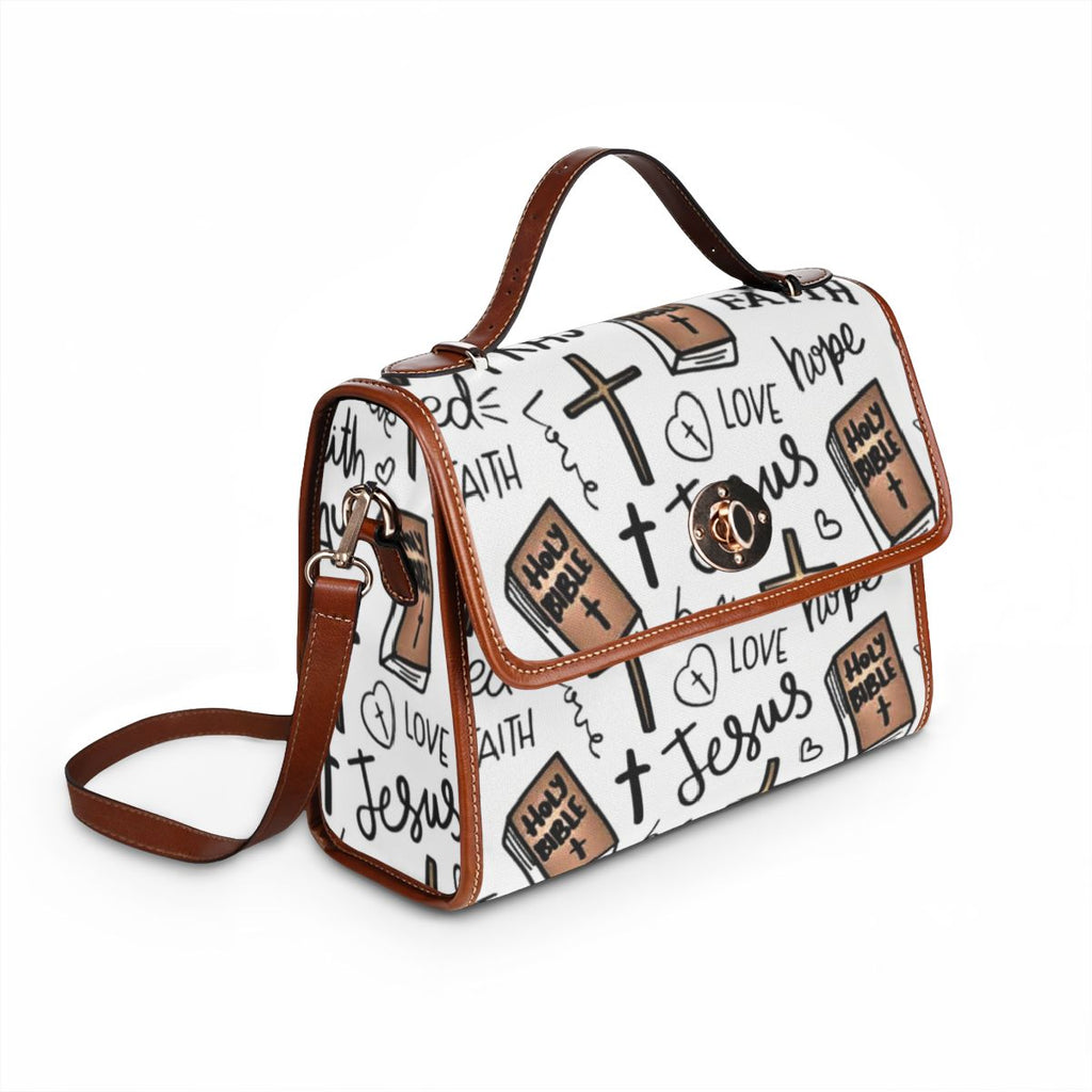 'Love Jesus' Pattern Cross & Bible Purse