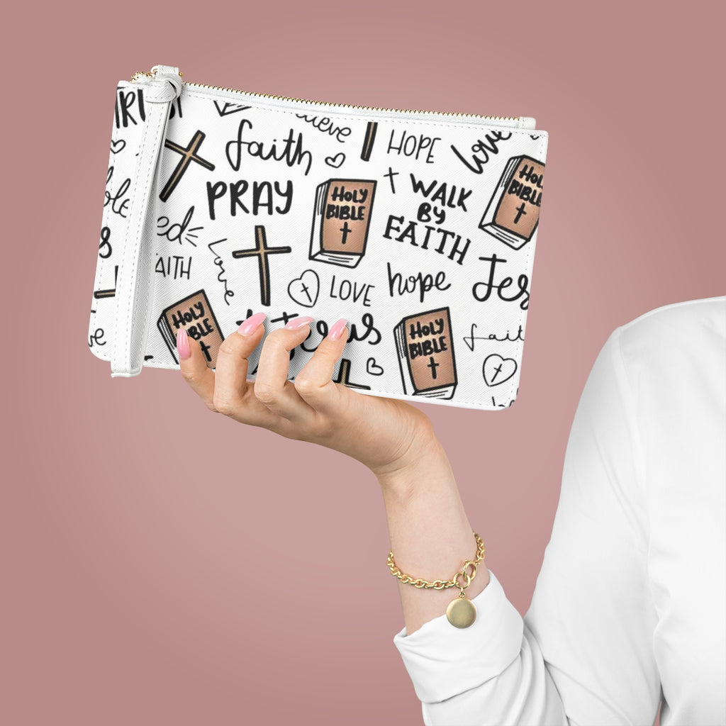 Faith Doodle Clutch