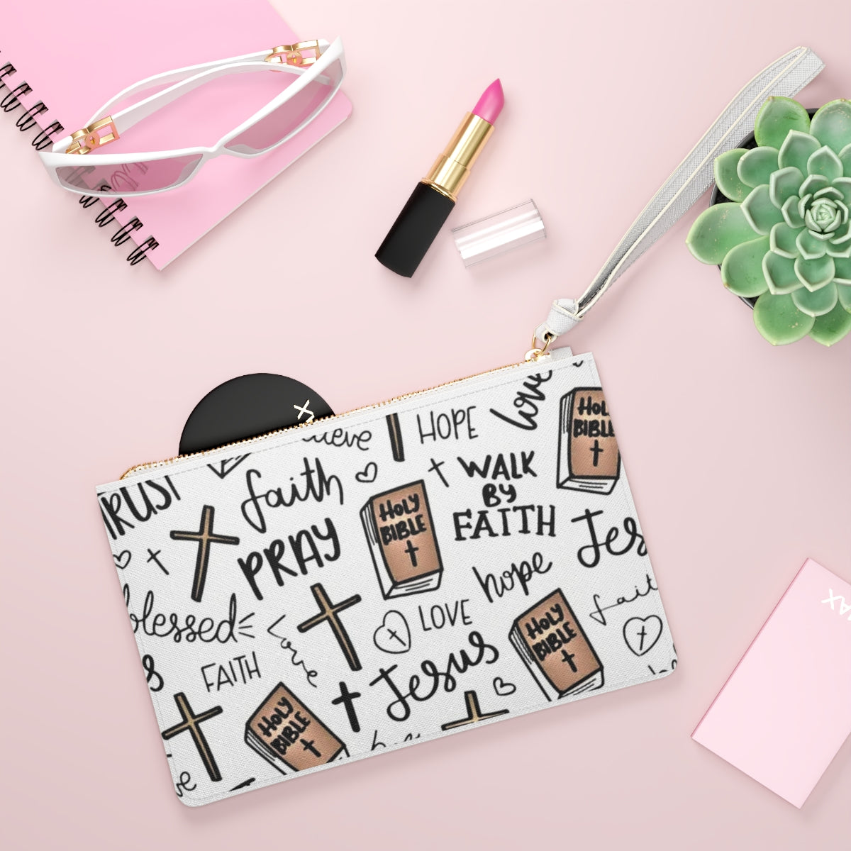 Faith Doodle Clutch