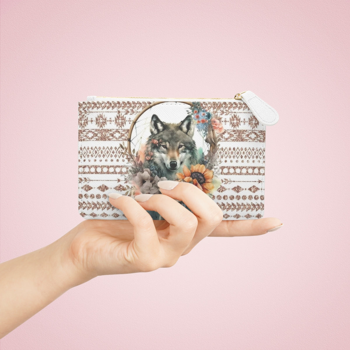 Boho Chic Wolf Mini Clutch