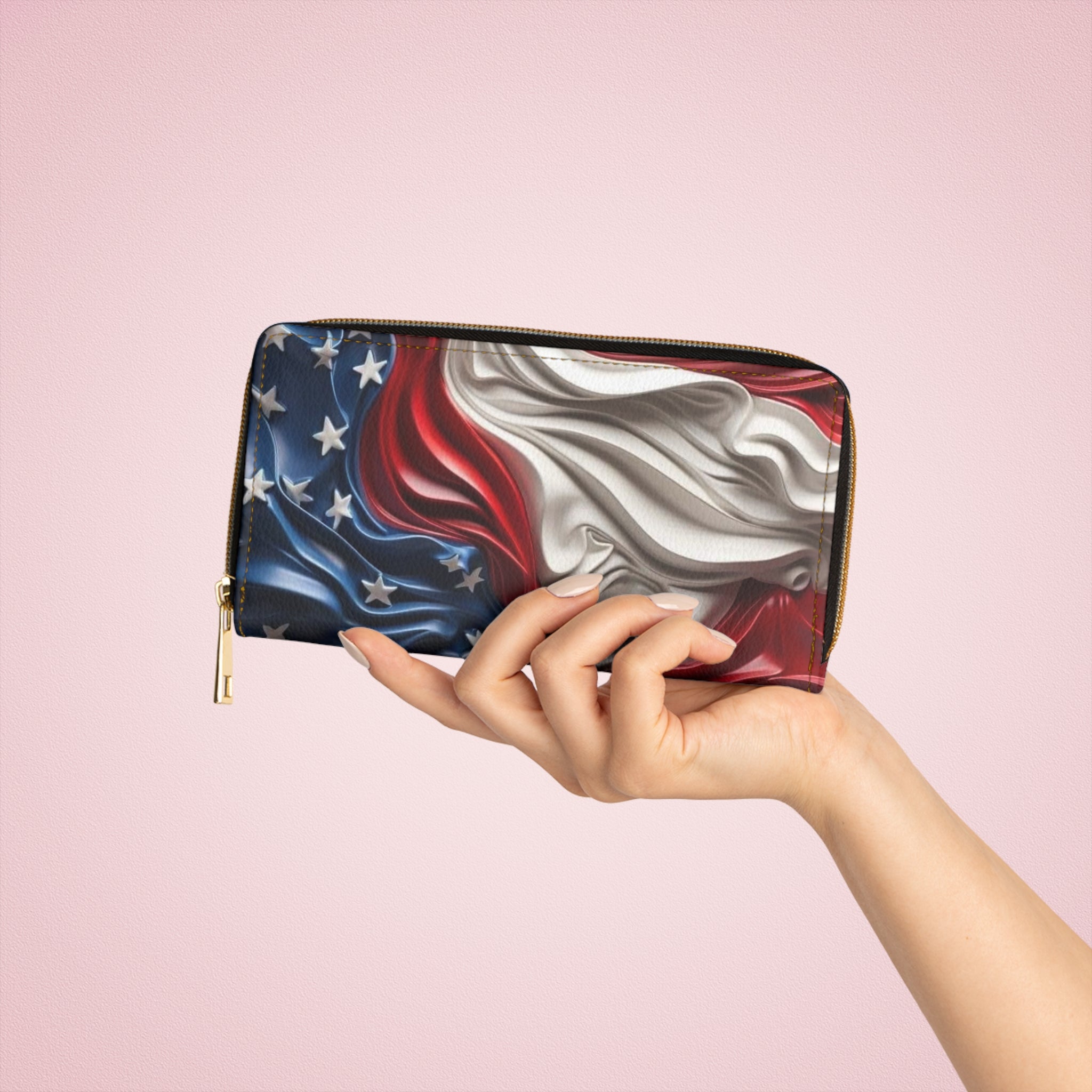 American Flag Zipper Wallet