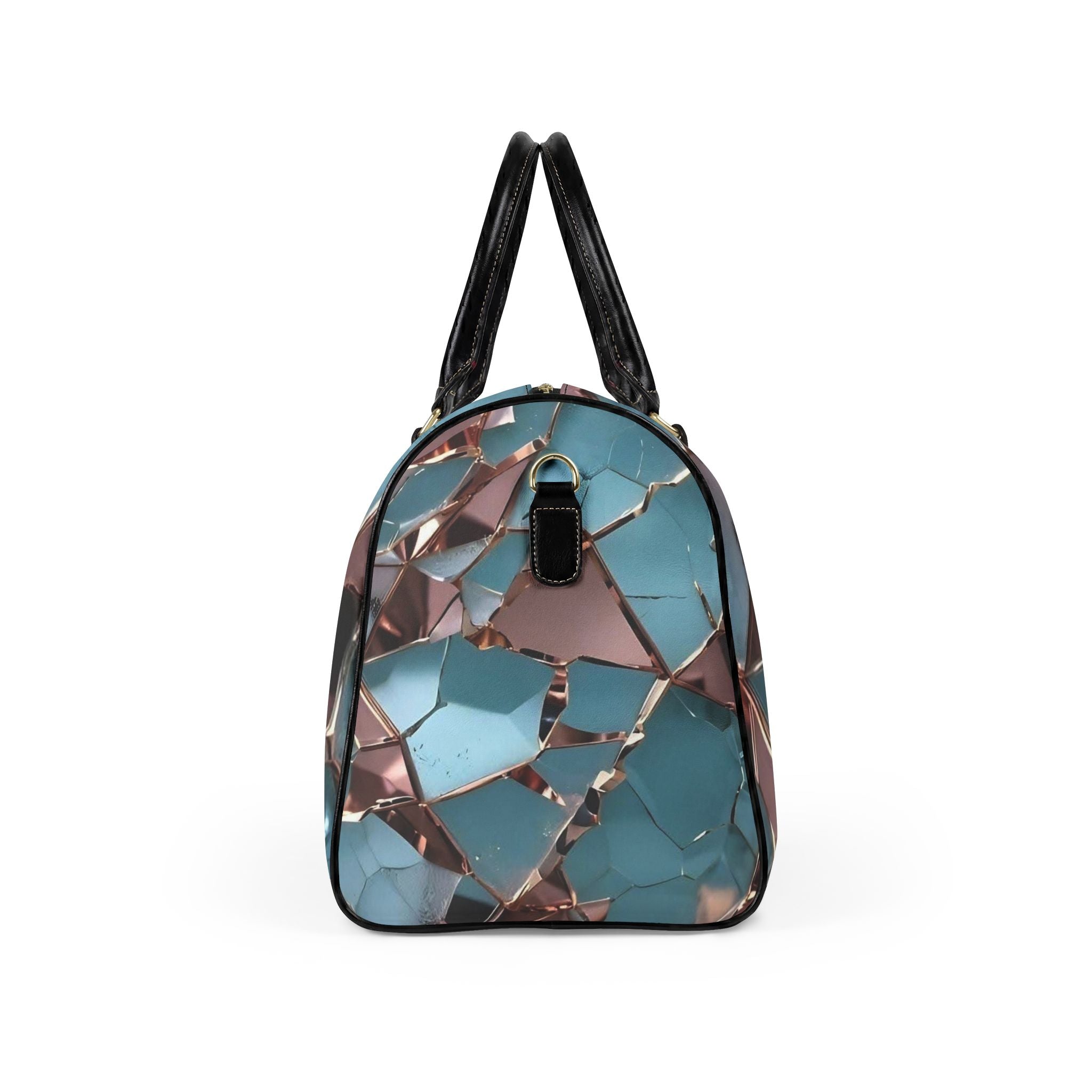 Teal & Rose Gold Geometric Weekender