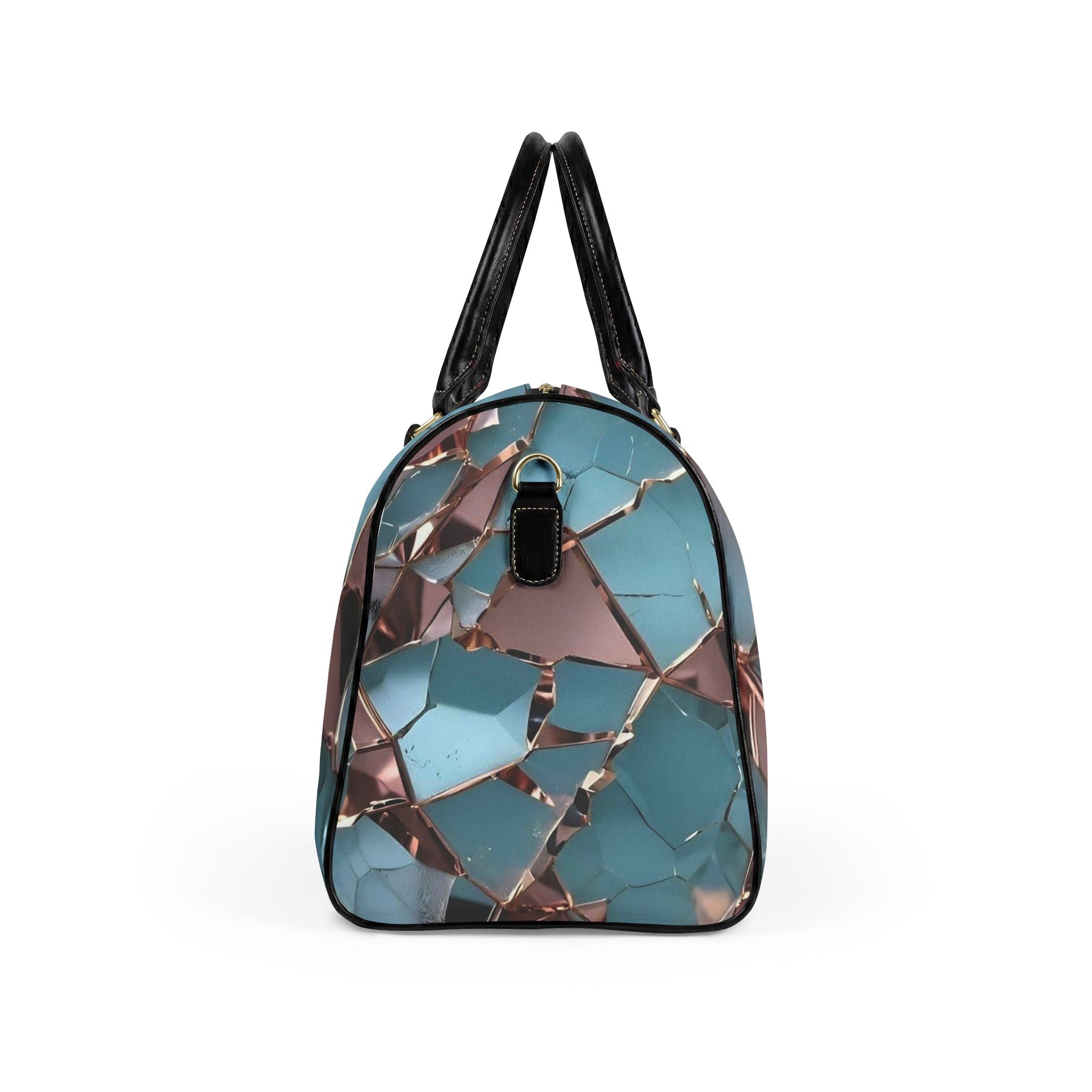 Teal & Rose Gold Geometric Weekender