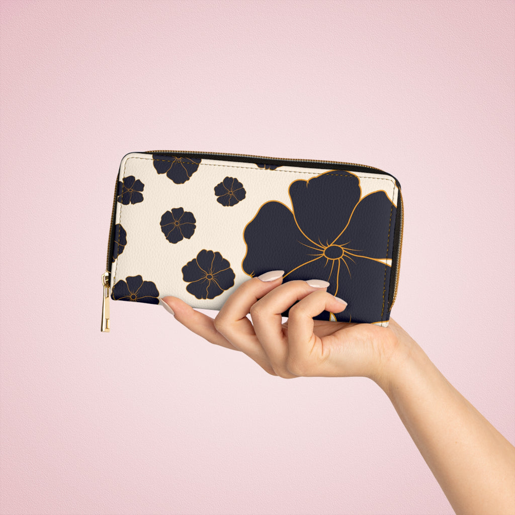 Navy & Cream Poppy Wallet