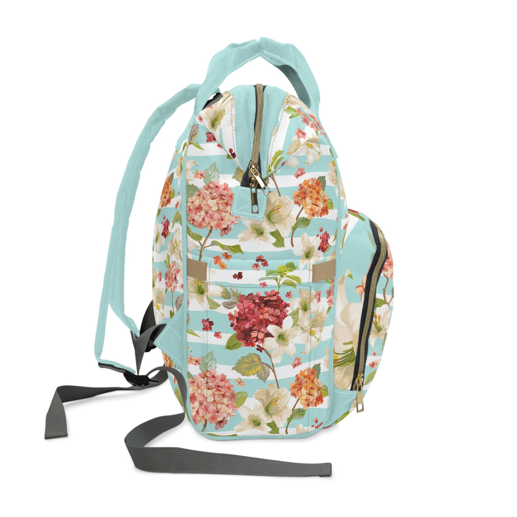 Floral Stripe Diaper Backpack