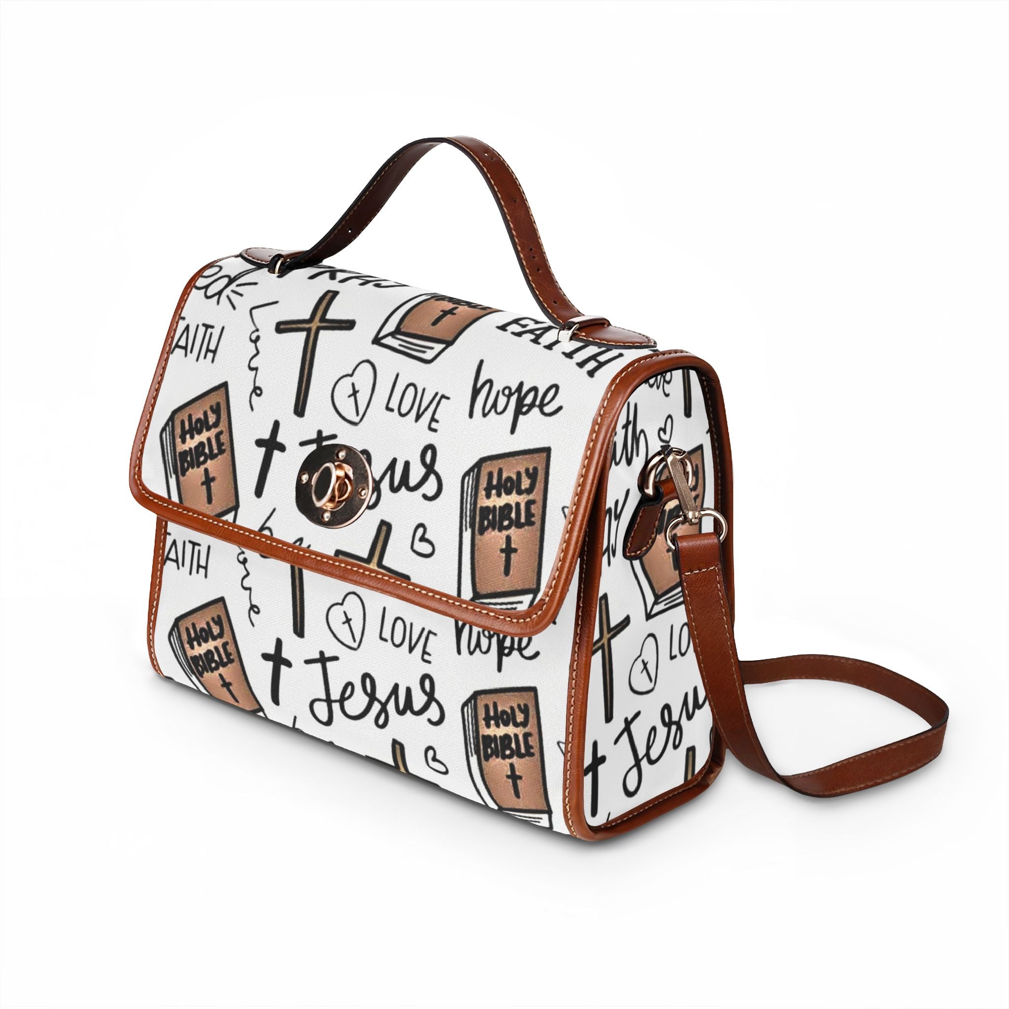 'Love Jesus' Pattern Cross & Bible Purse