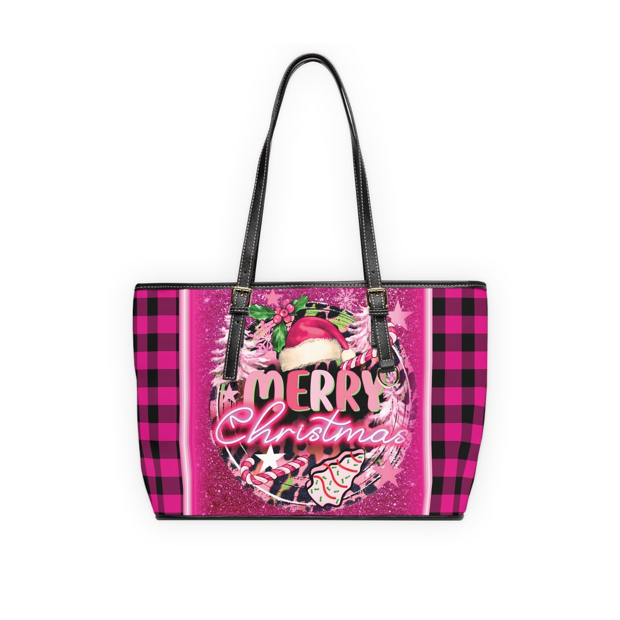 Merry Christmas Pink Plaid Bag