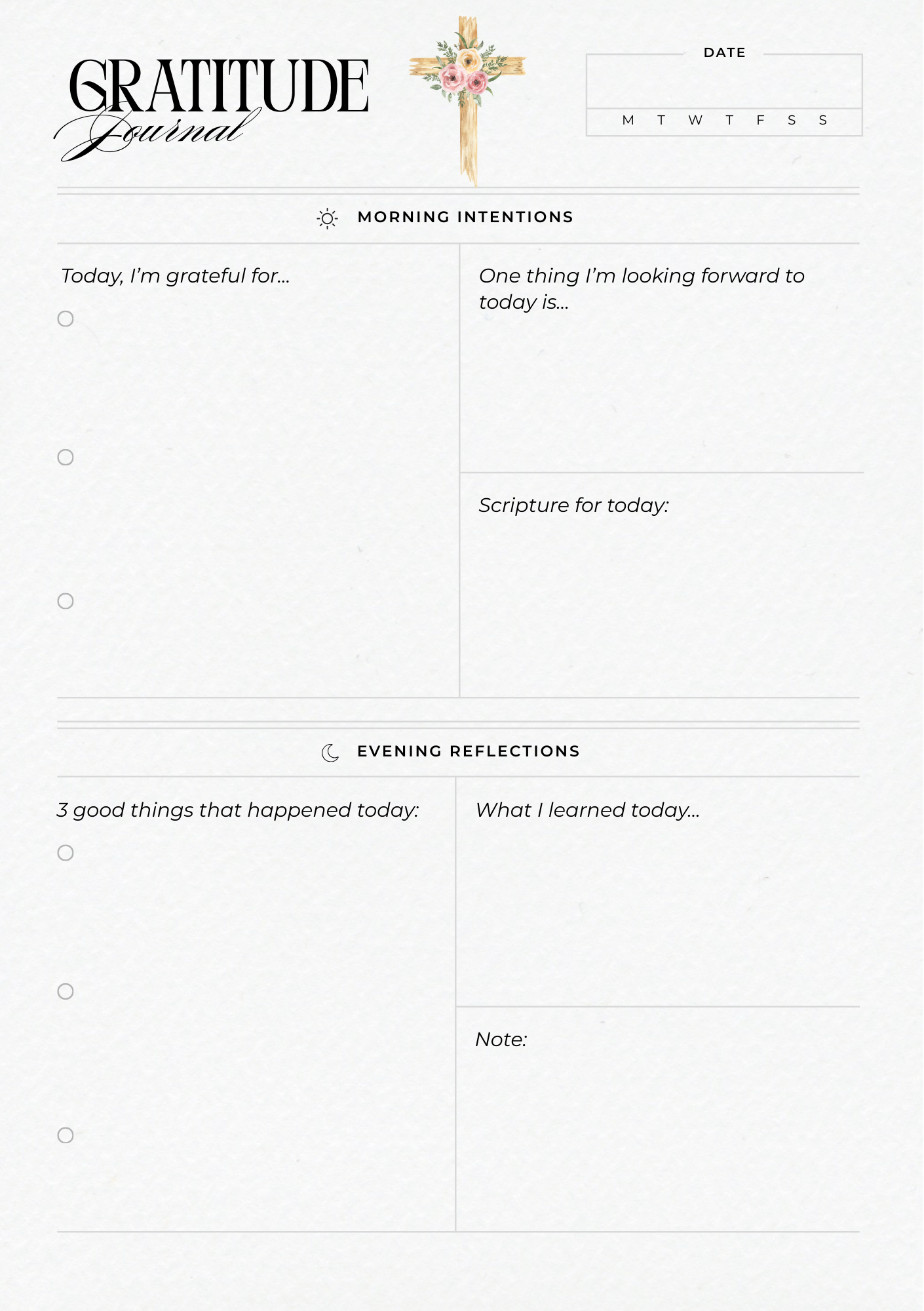Gratitude Worksheet